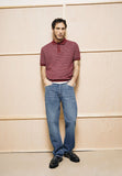 ARMEDANGELS Maario knitted polo shirt velvet red moonlit lilac men