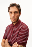 ARMEDANGELS Maario knitted polo shirt velvet red moonlit lilac men