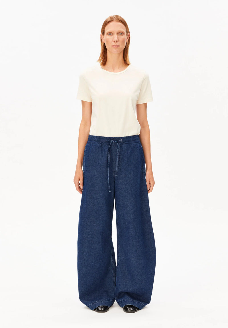 ARMEDANGELS Pull on barrel denim trousers eau women