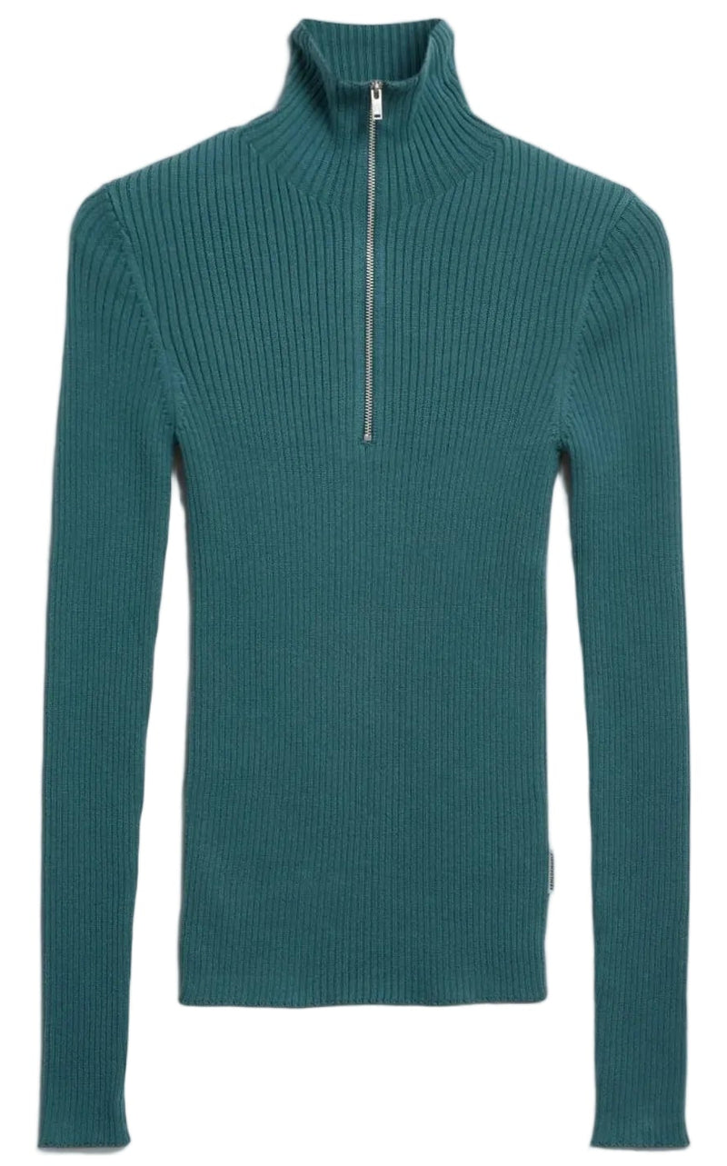 ARMEDANGELS Cotton knit sweater petrol velvet women