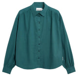 ARMEDANGELS Efinaraa flannel blouse petrol velvet women