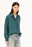 ARMEDANGELS Efinaraa flannel blouse petrol velvet women