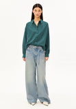 ARMEDANGELS Efinaraa flannel blouse petrol velvet women