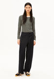 ARMEDANGELS Herringbone barrel leg pants dark steel black women