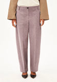 ARMEDANGELS Herringbone barrel leg pants red mahogany oatmilk women