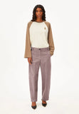 ARMEDANGELS Herringbone barrel leg pants red mahogany oatmilk women