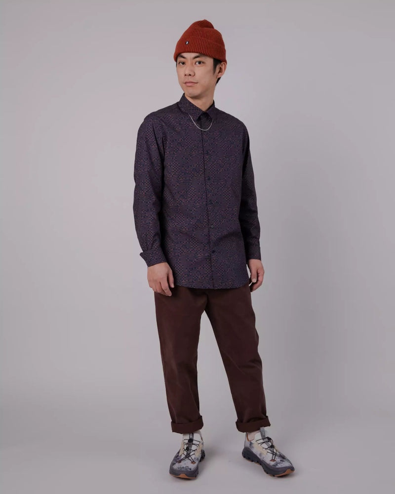 BRAVA Pixel regular shirt 3054 navy men