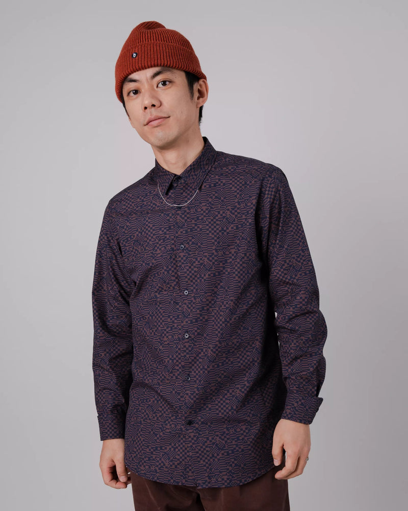 BRAVA Pixel regular shirt 3054 navy men