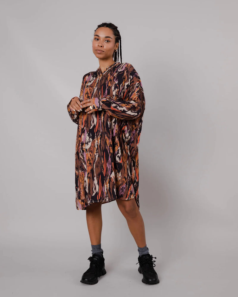 BRAVA Etna oversized mao dress brown 3133 women