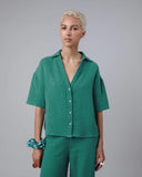 BRAVA Bubble cropped blouse 3377 green women
