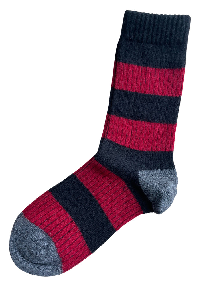 KLUE Merino wool socks striped black women