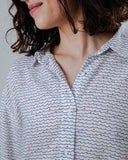 BRAVA Hola ola boxy blouse white women