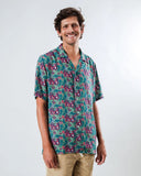 BRAVA Asis Percales tigris aloha shirt light green men