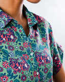 BRAVA Asis Percales tigris batwing blouse light green women
