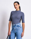 JAN 'N JUNE Nina rib t-shirt turbulence women
