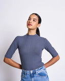 JAN 'N JUNE Nina rib t-shirt turbulence women