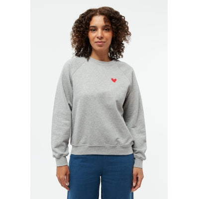 GIVN BERLIN Yara heart sweater grey melange women