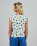 BRAVA Button up 4179 blouse mini flower women