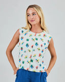 BRAVA Button up 4179 blouse mini flower women