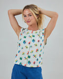 BRAVA Button up 4179 blouse mini flower women