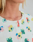 BRAVA Button up 4179 blouse mini flower women