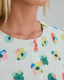BRAVA Button up 4179 blouse mini flower women
