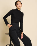 JAN 'N JUNE Mio longsleeve rib tencel black women