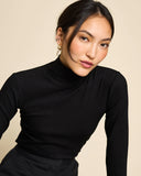 JAN 'N JUNE Mio longsleeve rib tencel black women