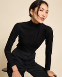 JAN 'N JUNE Mio longsleeve rib tencel black women