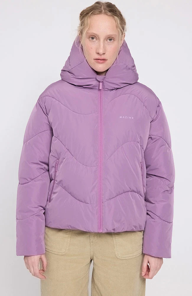 MAZINE Waves quilt short puffer jacket grape pink women