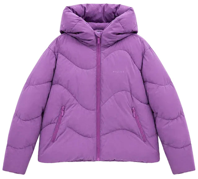 MAZINE Waves quilt short puffer jacket grape pink women