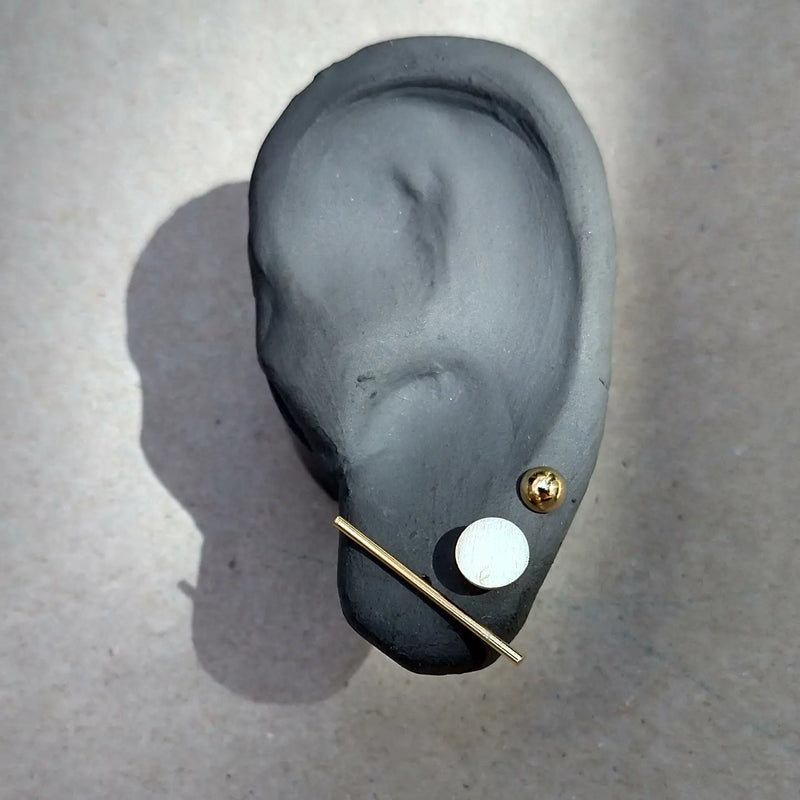 SEW A SONG Small gold plated stud earrings set