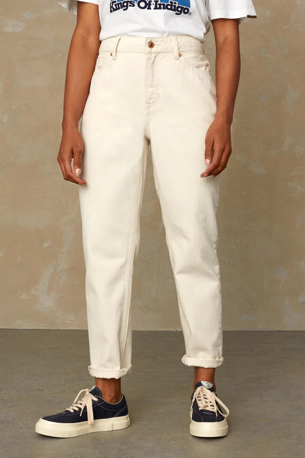 KINGS OF INDIGO Caroline cropped jeans clean recycled ecru women