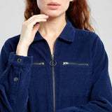 DEDICATED Hultsfred corduroy overall navy black iris women