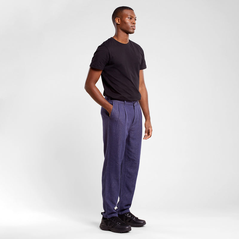 DEDICATED Sollentuna hemp trousers black iris navy men