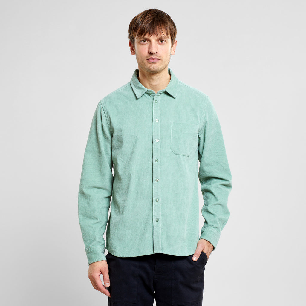 DEDICATED Varberg Corduroy shirt granite green men
