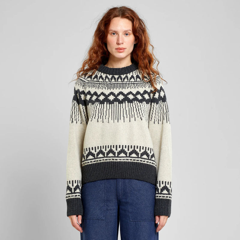 DEDICATED Senja Fair Isle jumper pearl white women