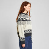 DEDICATED Senja Fair Isle jumper pearl white women