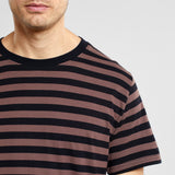 DEDICATED Stockholm stripes T-shirt black bag brown men