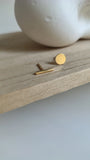 SEW A SONG Circle and bar stud earrings gold plated