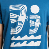 DEDICATED Stockholm Seagulls and waves T-shirt midnight blue men
