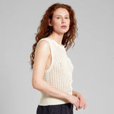 DEDICATED Oskarshamn crochet top vanilla white women