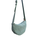 ANN KURZ Soft half moon shoulder bag suede menta women