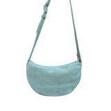 ANN KURZ Soft half moon shoulder bag suede menta women