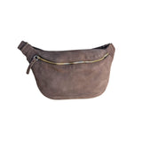 ANN KURZ Fanny pack suede fango women