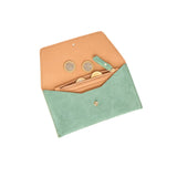ANN KURZ Mini envelope shape wallet suede menta women