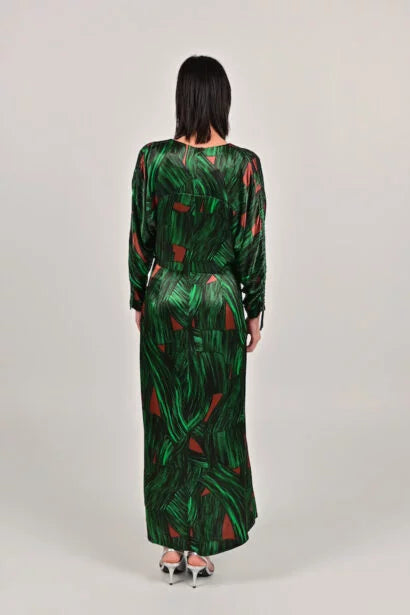 FAM THE LABEL Ari dress eco print green women