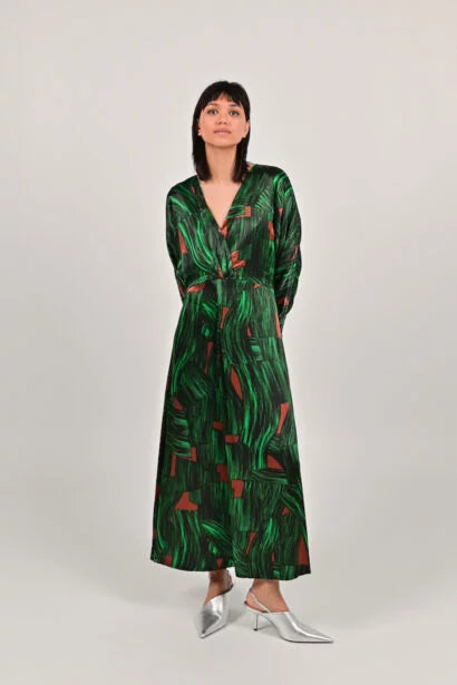 FAM THE LABEL Ari dress eco print green women