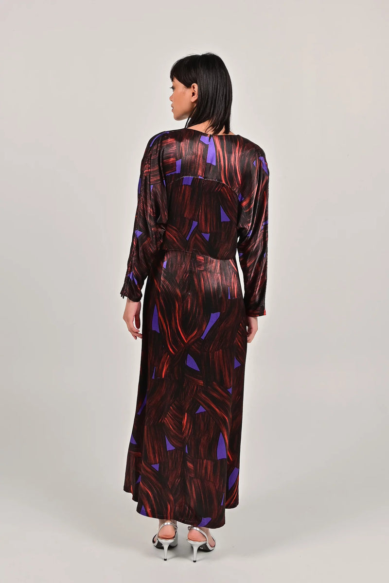 FAM THE LABEL Ari dress eco print purple women