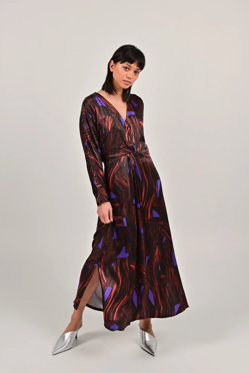 FAM THE LABEL Ari dress eco print purple women